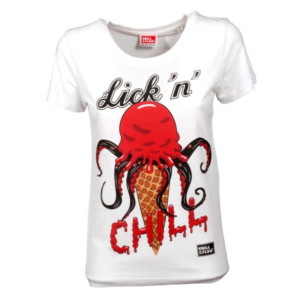 Lick 'n' Chill - Rot -Weiss - T-Shirt (Damen, slim fit / straight fit)